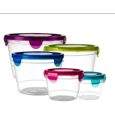 Clear Plastic 10-Piece Food Storage Container Set