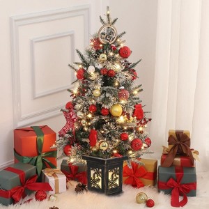 3 Ft Pre-Lit Christmas Tree, Artificial Christmas Trees with Base, Xmas Trees with 78  Lights - 1 of 4