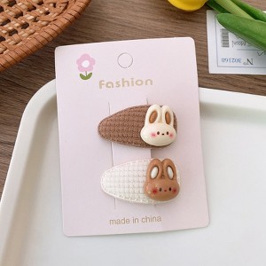 MyKids-USA Cartoon Rabbit, Floral, And Star Hair Clip: Small Fabric And Plush Hair Accessory Set - 1 of 1