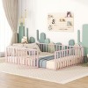 Streamdale Queen Size Metal Floor Bed Frame with Fence and Door, Pink - 2 of 4