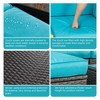 Celebalcony 7-Piece All-Weather Wicker Patio Set – Outdoor Sectional Sofa with Cushions, Pillows & Glass Coffee Table for Garden, Poolside - 3 of 4