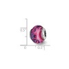 Black Bow Jewelry Pink, Purple Swirls Overlay Glass & Sterling Silver Bead Charm, 15mm - 3 of 4