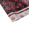 Unique Bargains Christmas Place Mats Snowflake Plaid Flax Black Red White 11.8"x17.7" 2 Pcs - 4 of 4