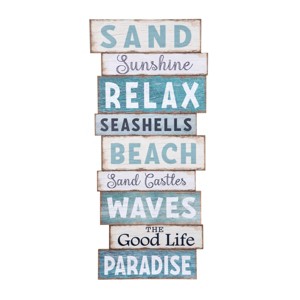 Beachcombers Sand Sunshine Relax Wall Art Décor 14.2 x 31.5 x 0.98 Inches. - 1 of 4