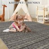 Modern Washable Area Rug Non Shedding Soft Ultra Thin Striped Contemporary Accent Carpet Non Slip Abstract Carpet for Bedroom Living Room - 3 of 4