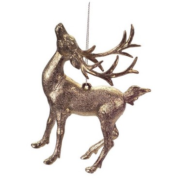 Melrose 5.5" Glittered Reindeer with Head Up Christmas Ornament - Gold