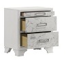 Vynxaria Modern 3-Drawer Nightstand - White (High-Quality Manufactured Wood), Marble-Patterned Drawer Fronts, Silver-Tone Handles - 2 of 4