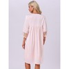 INSPIRE CHIC Women's Silky Satin Lace 3/4 Sleeve Camisole Nightgown and 3/4 Sleeve Robe Set - 4 of 4