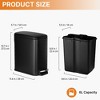 JANSNO Slim 6L Step Trash Can with Detachable Inner Bin and Soft Close Lid, Odor Sealing, Space Saving Design for Bathroom, Kitchen & Office - 3 of 4