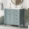 ChicFurnit 36 Inch Bathroom Vanity Bathroom Vanity with Sink Combo for Bathroom Cabinet with Drawers Frame MDF Board, Green, 35.98"*18.03"*35.98" - 2 of 4