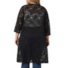 Agnes Orinda Women's Plus Size Lace Open Front 3/4 Sleeve Long Cardigans - 4 of 4