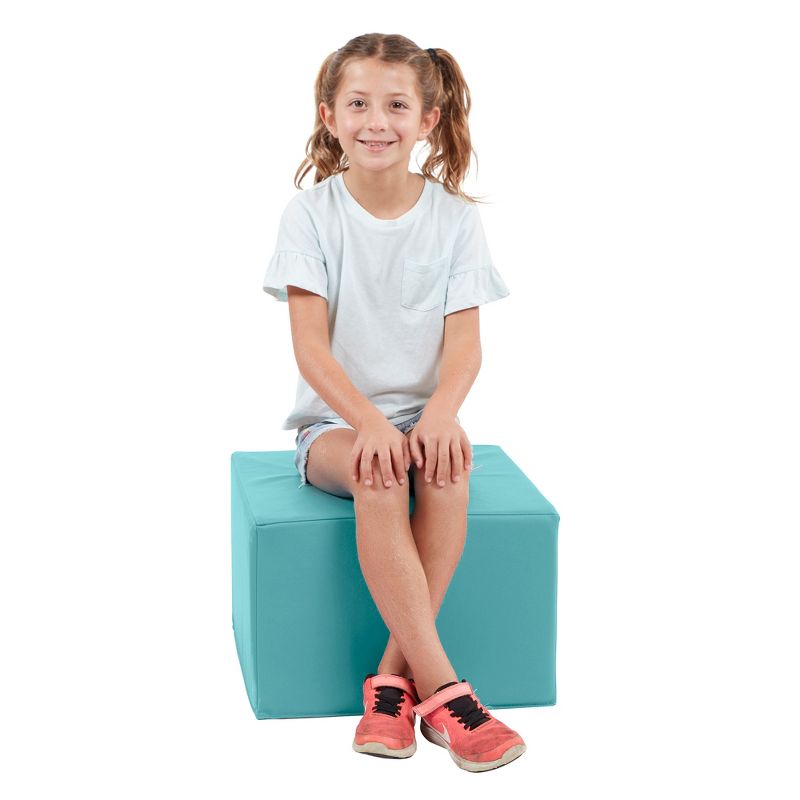 ECR4Kids SoftZone Square Foam Ottoman, Flexible Seating, 12in Seat Height, 4-Piece, 3 of 13