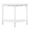 PAGED 42" Retro Circular Curved Half-Moon Console Table with Cloud Design Top & Open Shelf, 3-Conical-Leg Entryway Table, Wood Sofa Table - 3 of 4