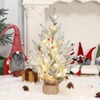 24-Inch PE Snow-Flocked Christmas Tree with 50 Warm White LED Copper Wire String Lights - 2 of 4