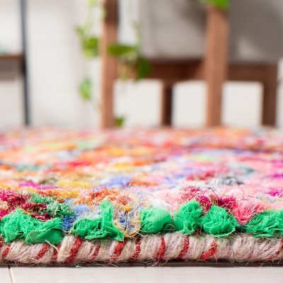 Handmade Multicolor Wool and Cotton Tufted Rectangular Area Rug 4' x 6'