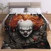 Horror Clown Print Flannel Blanket - Super Soft Lightweight All-Season Camping & Travel Throw, Machine Washable, Home Decor - 4 of 4