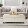 NicBex Storage Bench Ottoman with Storage Modular Sectional Ottoman with Wheels for Bedroom and Entryway, White - 3 of 4