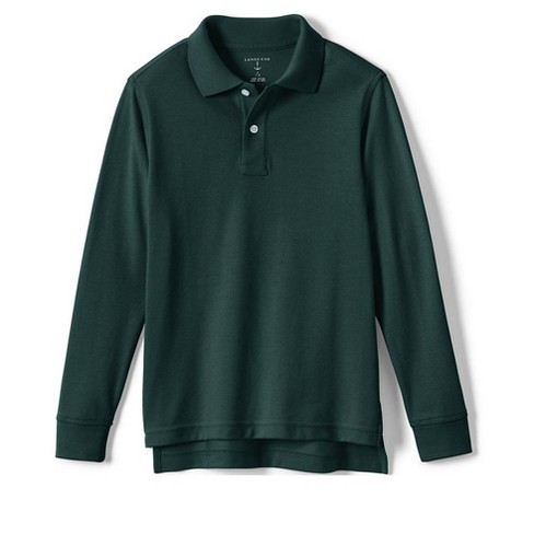 Lands' End School Uniform Kids Long Sleeve Mesh Polo Shirt - X Small ...