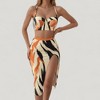Anna-Kaci Swim Women's Three-Piece Swimsuit Set with Bikini Top High Waist Bottom and Matching Side Slit Skirt Cover-Up - 2 of 4