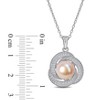 EVERLY JEWELRY | Sterling Silver 10.5-11mm Pink Cultured Freshwater Pearl and 3/4 CT TGW Cubic Zirconia Interlaced Halo Necklace, 18" - 4 of 4