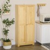 67" Pinewood Freestanding Kitchen Pantry Cabinet with Doors, Adjustable Shelves and Soft-Close Mechanism for Living Room or Dining Room - 2 of 4