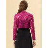 INSPIRE CHIC Women's Elegant Sheer Floral Lace Crop Bolero Shrug - 4 of 4