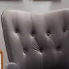 Sapphtopaz 1pc Contemporary Accent Chair Upholstered Silky Velvet Tufted Button Back Lounge Chair, Living Room Chair Cozy Armchair - 2 of 4