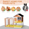 phiestina Wooden Rabbit Hutch, Outdoor Chicken Coop with Run, Indoor Bunny Cage, Orange - 3 of 4