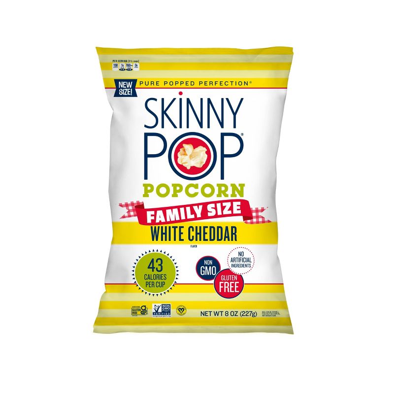 SkinnyPop White Cheddar Popcorn Family Size - 8oz, 1 of 4