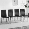 Set of 4 PU Backrest Dining Chairs with Metal Legs for Minimalist and Modern Home Styles, 16.2*18.5*34.6in - 3 of 4