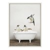 Kate and Laurel Sylvie Penguins Playing in Rustic Bath Framed Canvas by Amy Peterson Art Studio, 18x24, White - 2 of 4