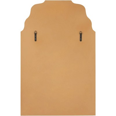 Elegant Waved Arch Gold & Wood Rectangular Wall Mirror 45"