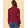 Allegra K Women's Elegant V Neck Work Office Button Up Shirt - 4 of 4