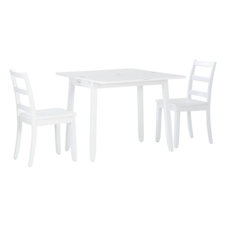 3pc Alberts Solid Wood Hidden Storage Folding Dining Set Clean Bright White Finish - Linon, 1 of 29