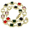 RMZ GOLD NYC 18K GOLD FILLED HIGH POLISH FINSH DARK BLOCK CRYSTAL ANKLET - 2 of 2