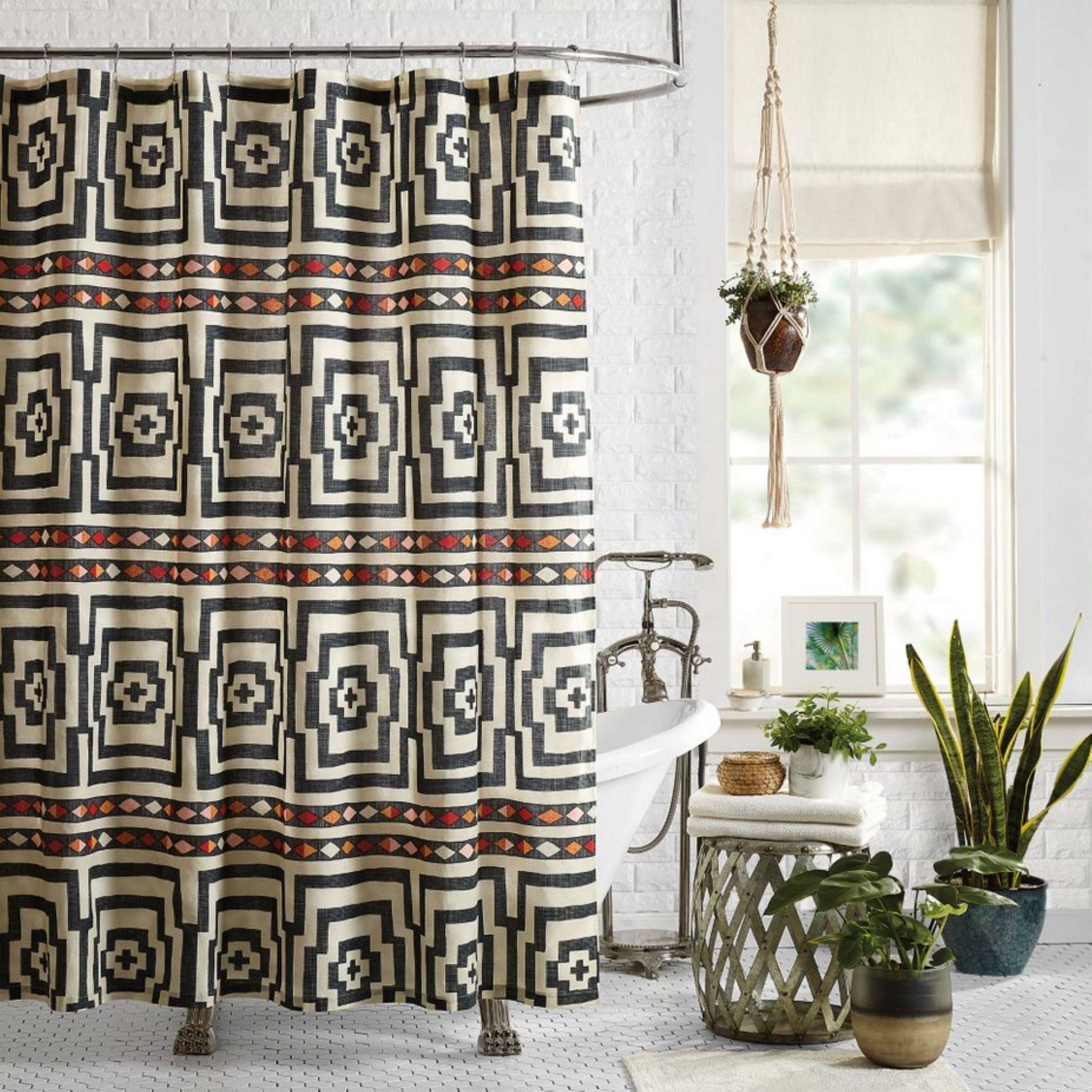 Jungalow Hypnotic Shower Curtain Black