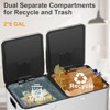 16 Gallon Stainless Steel Dual Compartment Trash Can with Quiet Close Lid, 2 x 8 Gal Removable Inner Buckets, Airtight Brushed Metal Garbage Bin - 3 of 4