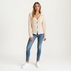 Anna-Kaci Women's Knit Cardigan with Front Tie Closures and Contrast Trim - 3 of 4