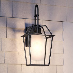 Urban Ambiance Luxury Minimalist Outdoor Wall Sconce 21.625''H x 11''W,  Midnight Black Finish,  Chandler Collection, UHP1392 - 1 of 4