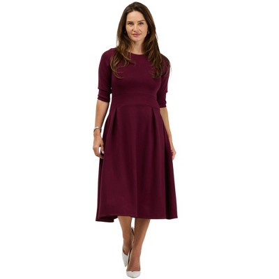24seven Comfort Essential Womens Elegant Pleated Three-Quarter