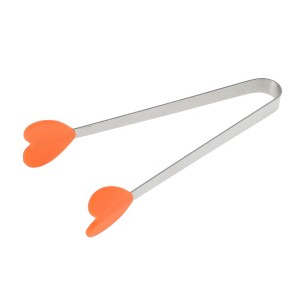 Unique Bargains Pcs Food Tongs Heart-Shaped Ice & Food Tongs Dishwasher Safe Stainless Steel Silicone 5 Inch 1 Pcs - 1 of 3