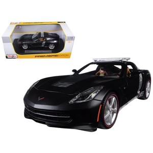 2014 Chevrolet Corvette C7 Stingray Police Matt Black 1/18 Diecast Model Car by Maisto - 1 of 3