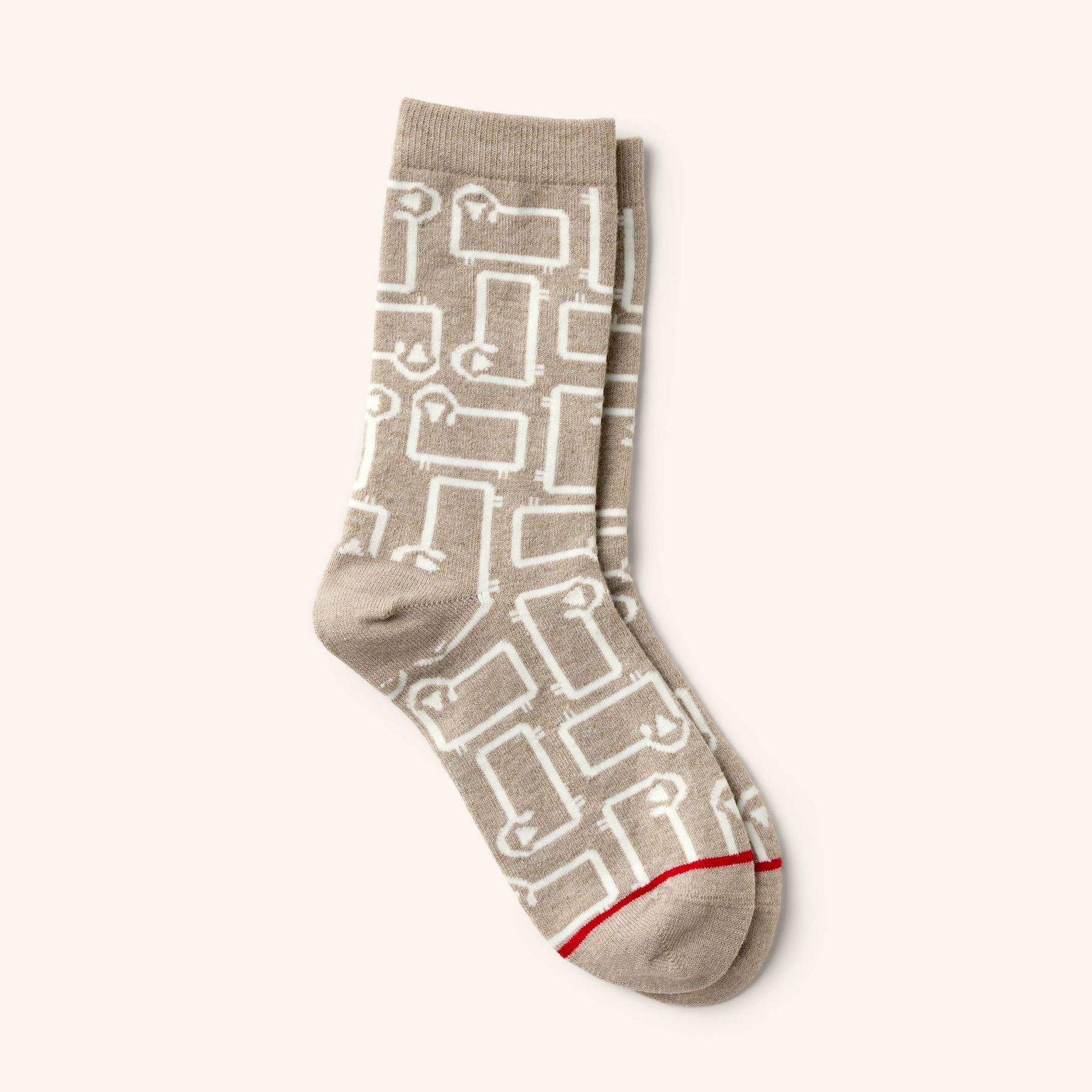 Adult Sheep Crew Socks - Woolrich x Target Oatmeal M