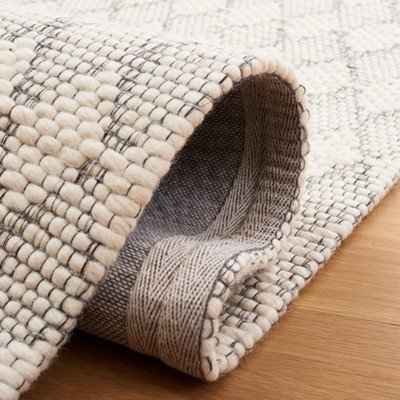 Ivory Flat Woven Handmade Wool 4' x 6' Area Rug