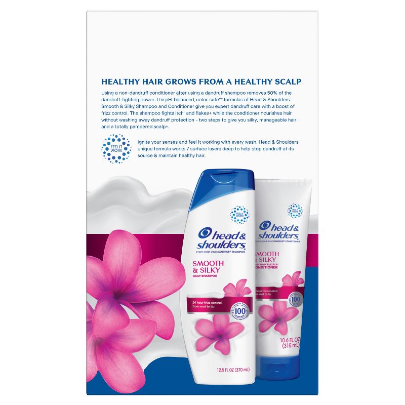 Head &#38; Shoulders Smooth &#38; Silky Paraben Free Smooth &#38; Silky Shampoo and Conditioner Dual Pack - 23.1 fl oz/2ct, 4 of 15