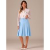 INSPIRE CHIC Women's Belted Waist Casual Knee Length Pleated A-Line Skirt - 2 of 4