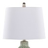LumiSource Rockwell 23" Accent Lamps: Set of 2, Sage Crackle, Polished Nickel, White Linen Shade - 4 of 4