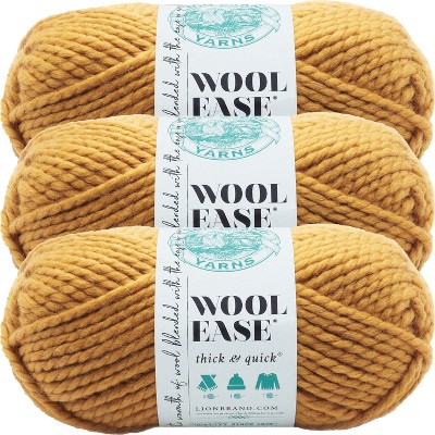 3 Pack) Lion Brand Wool-ease Thick & Quick Yarn - Campfire : Target