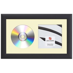 7x12 CD Picture Frame, Black - Official Collector Style CD1WB3, 1 Inch MDF with Glass, Wall Display for Signed CDs, Photos, Inserts, and Jackets - 1 of 3
