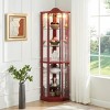 72"H Lighted Corner Curio Cabinet, Display Cabinet with Shelves, Tempered Glass Door Corner China Cabinet for Living or Dining Room - Koiai - 2 of 4